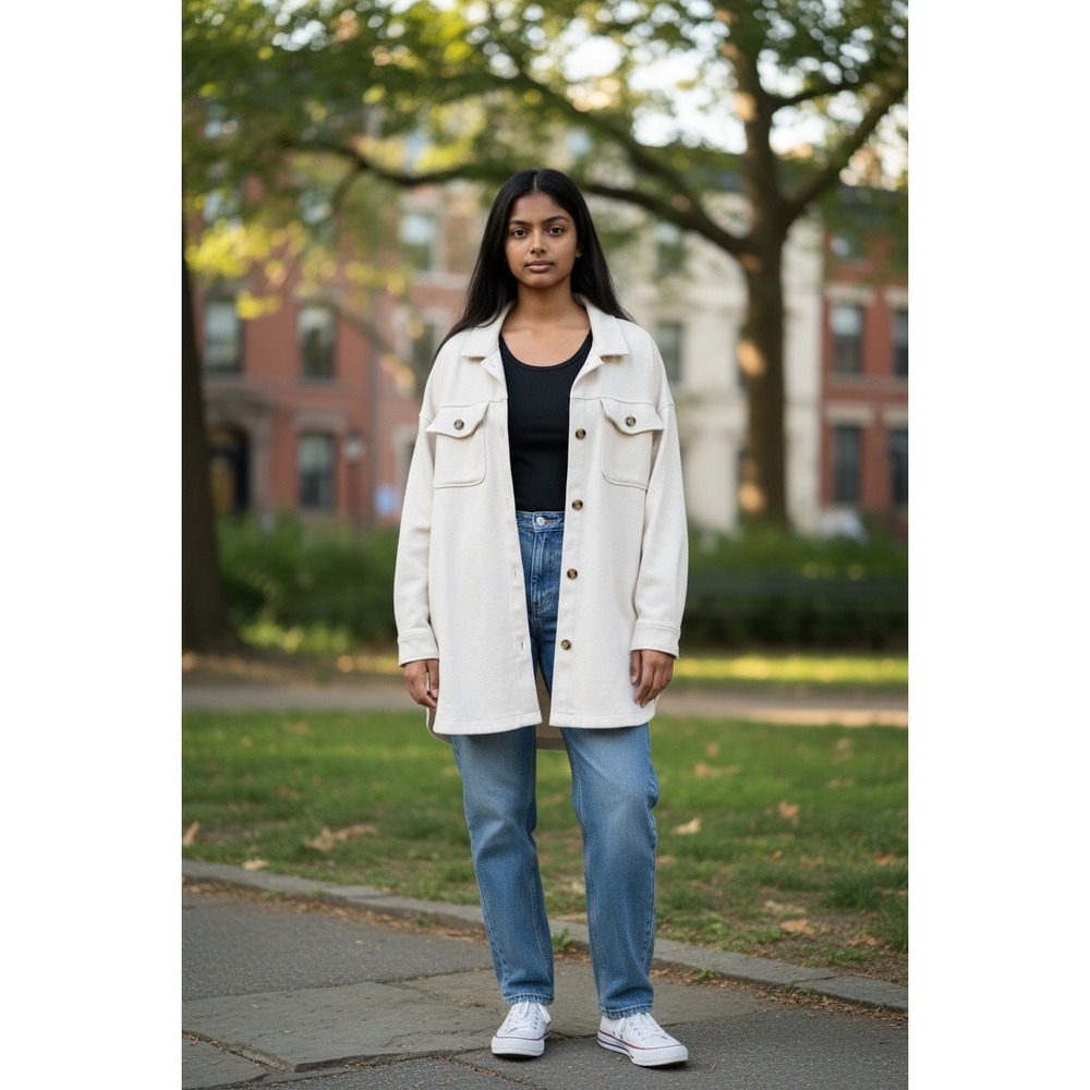 SONOMA Goods for Life Shacket Oversized Cream‎ Recycled Polyester XXL NWT